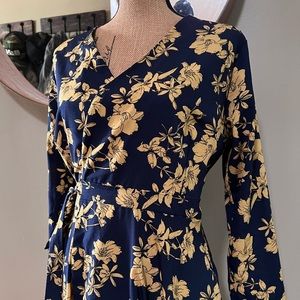 Floral print wrap dress